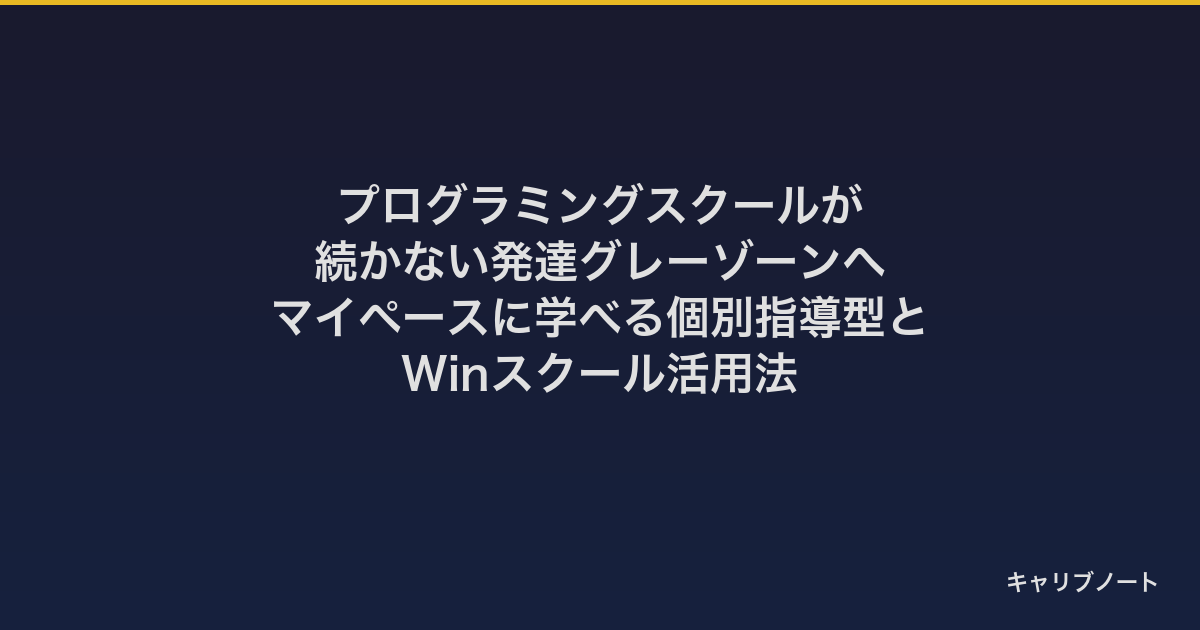 プログラミングスクールが続かない発達グレーゾーンへ｜マイペースに学べる個別指導型とWinスクール活用法