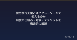 就労移行支援とは？グレーゾーンで使えるのか｜制度の仕組み・対象・デメリットを構造的に解説