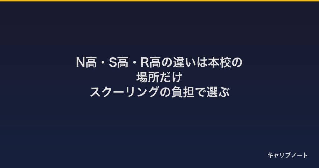 N高・S高・R高の違いは本校の場所だけ｜スクーリングの負担で選ぶ