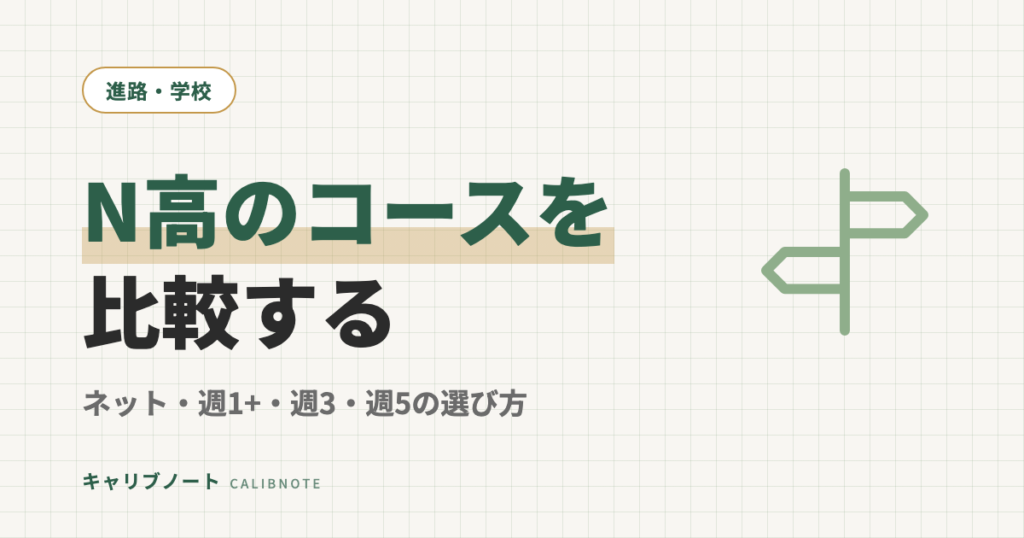 N高のコースの違いを比較｜ネット・週1+・週3・週5をどう選ぶか